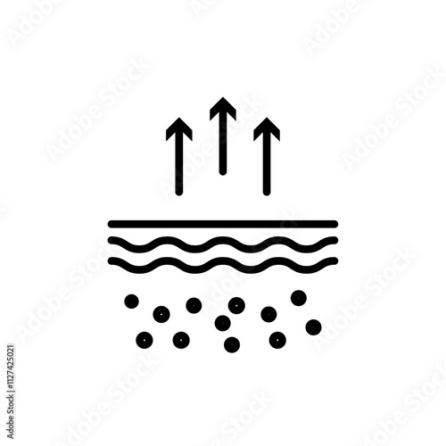 Moisture wicking icon Vector flat thin line illustration