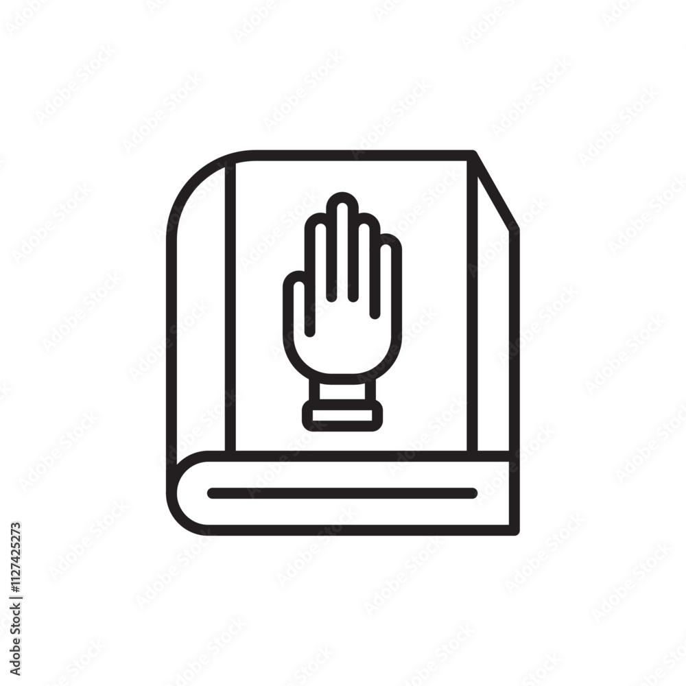 Oath icon Vector flat thin line illustration Oath icon Vector flat thin line illustration