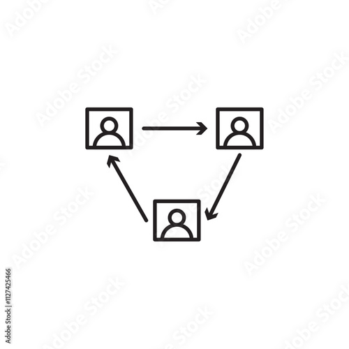 Partner program icon Vector flat thin line illustration