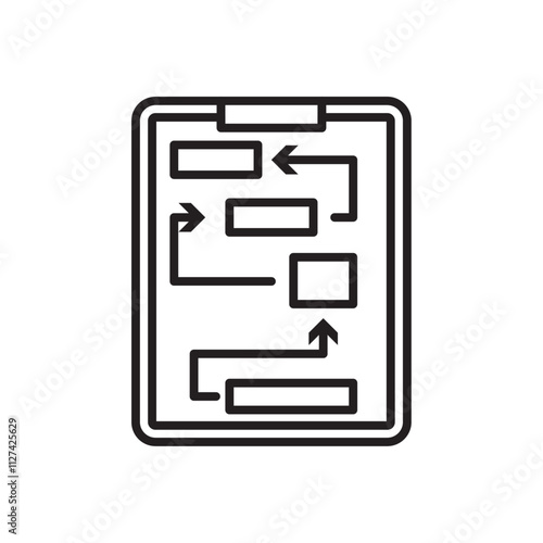 Planning icon Vector flat thin line illustration