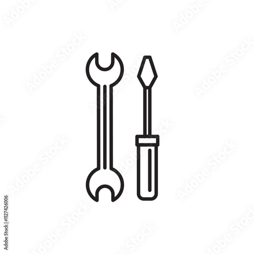 Repair icon Vector flat thin line illustration