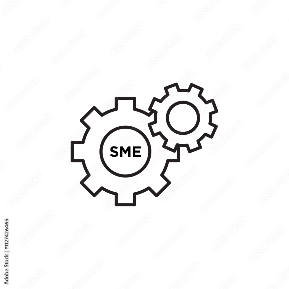 SME icon Vector flat thin line illustration SME icon Vector flat thin line illustration