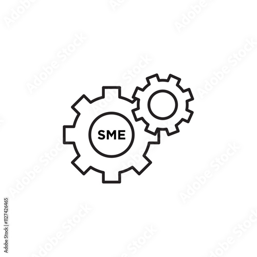 SME icon Vector flat thin line illustration