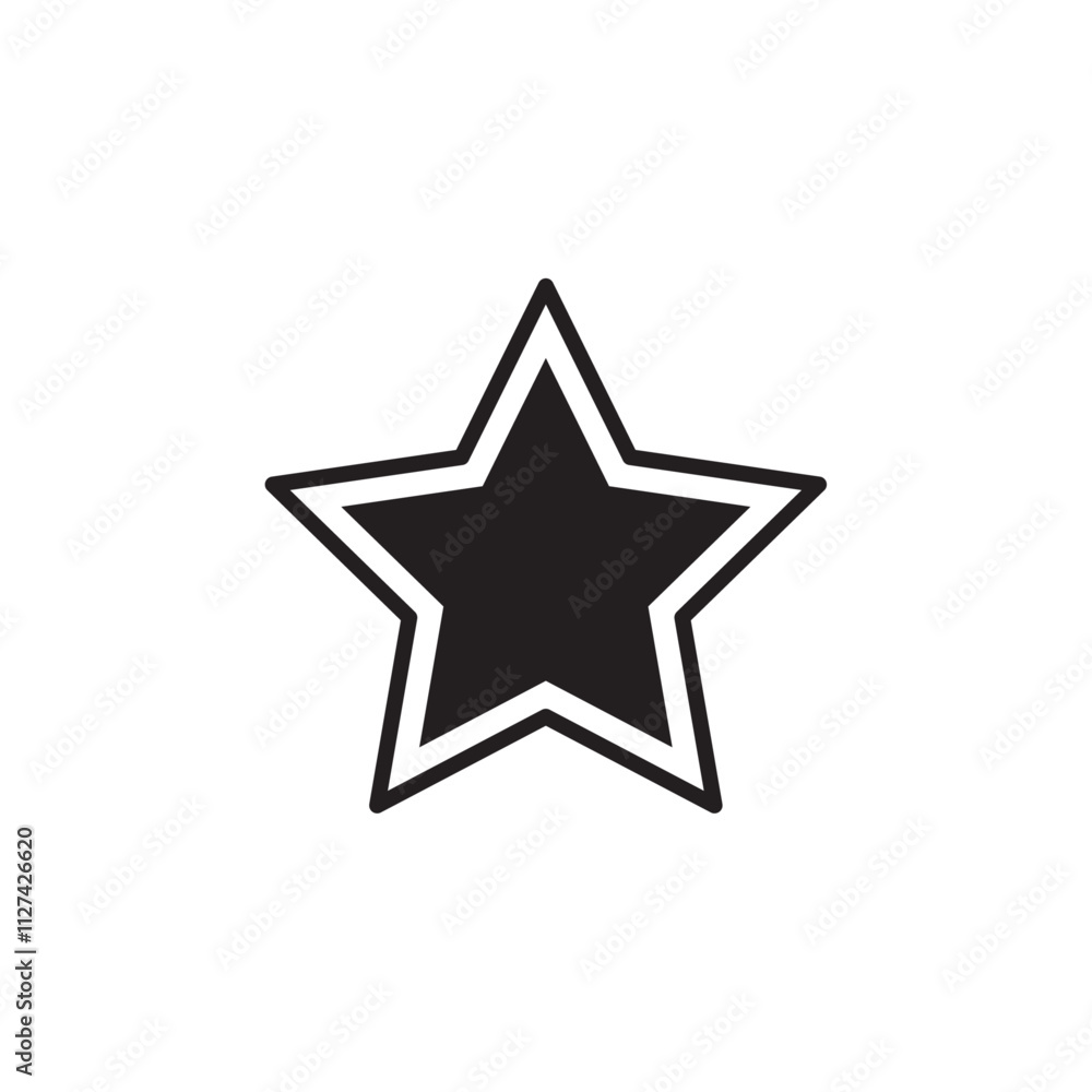 Star icon Vector flat thin line illustration Star icon Vector flat thin line illustration