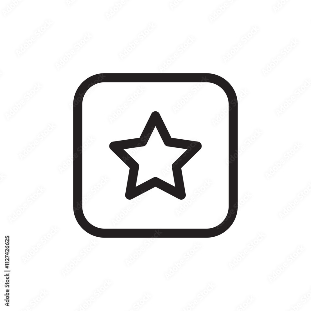 Star favorite icon Vector flat thin line illustration