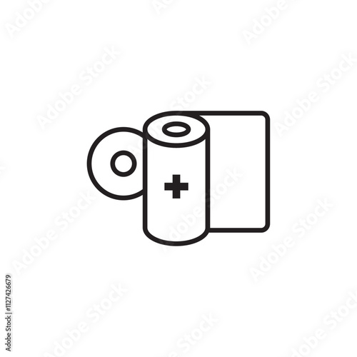 Sterile gauze icon Vector flat thin line illustration