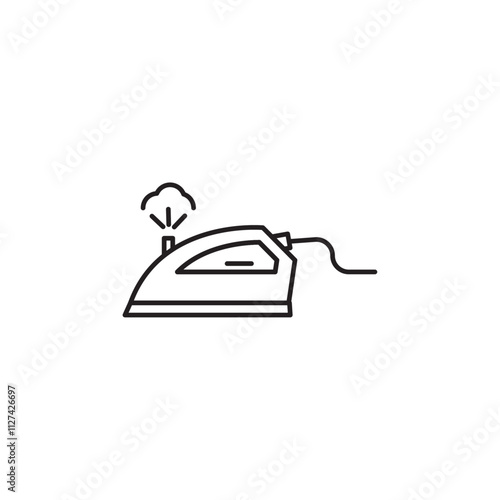 Steaming iron icon Vector flat thin line illustration