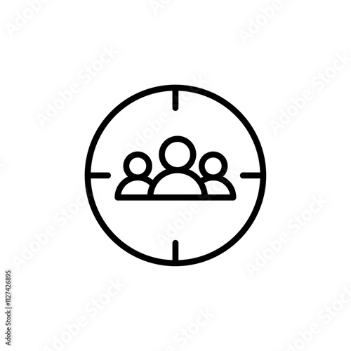 Target market icon Vector flat thin line illustration