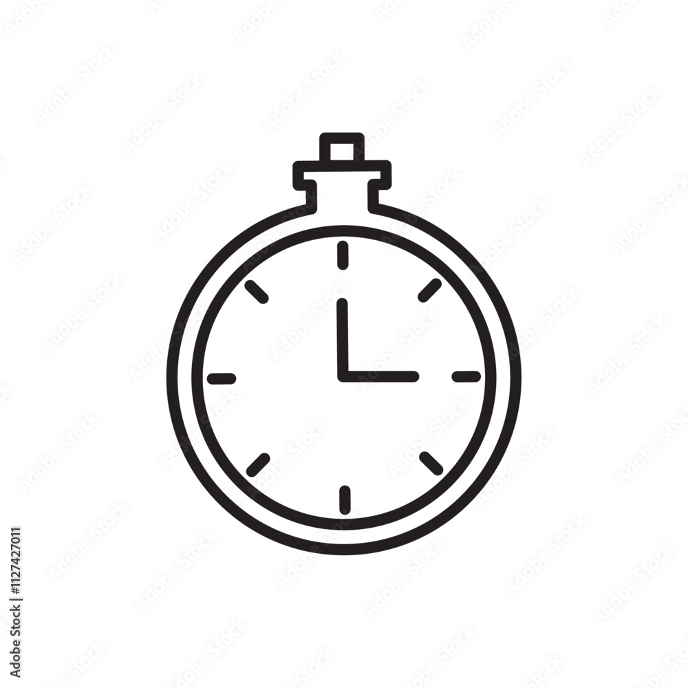 Time icon Vector flat thin line illustration Time icon Vector flat thin line illustration