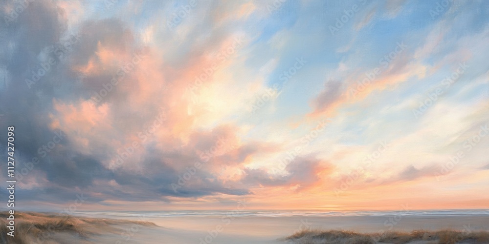 Dramatic sunset sky with clouds and colors Dramatic sunset sky with clouds and colors