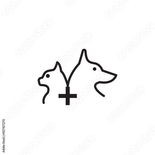 Veterinary pharmacy icon Vector flat thin line illustration