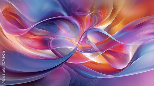 Wallpaper Mural Abstract Swirling Color Waves  Pink  Purple  Orange  Blue Hues Torontodigital.ca