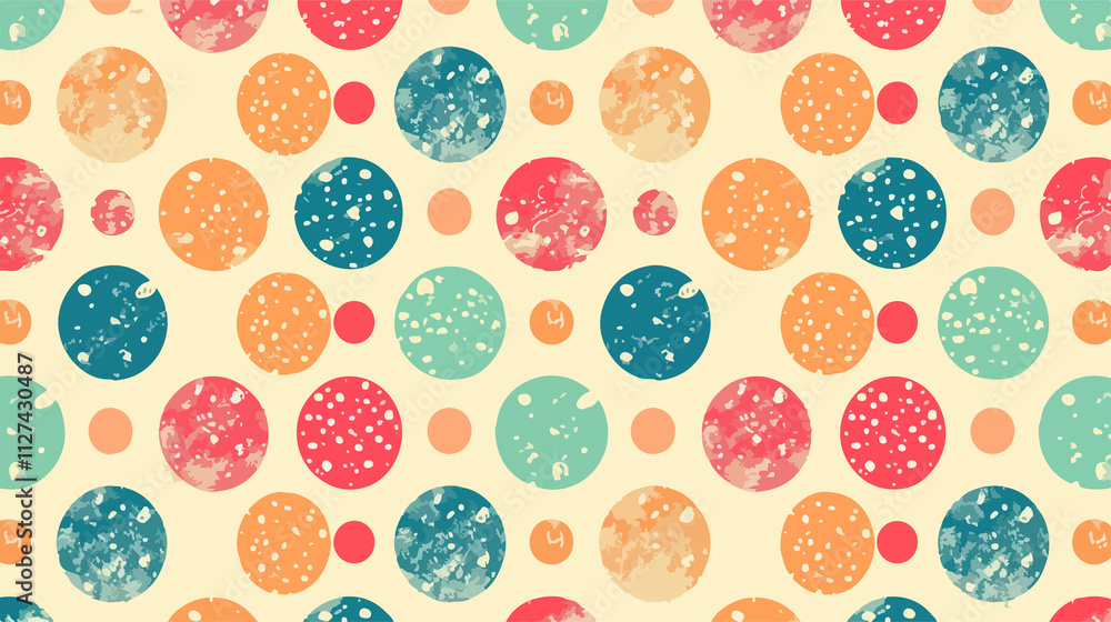 Retro Polka Dot Seamless Pattern Vector Illustration for Textile Design Retro Polka Dot Seamless Pattern Vector Illustration for Textile Design