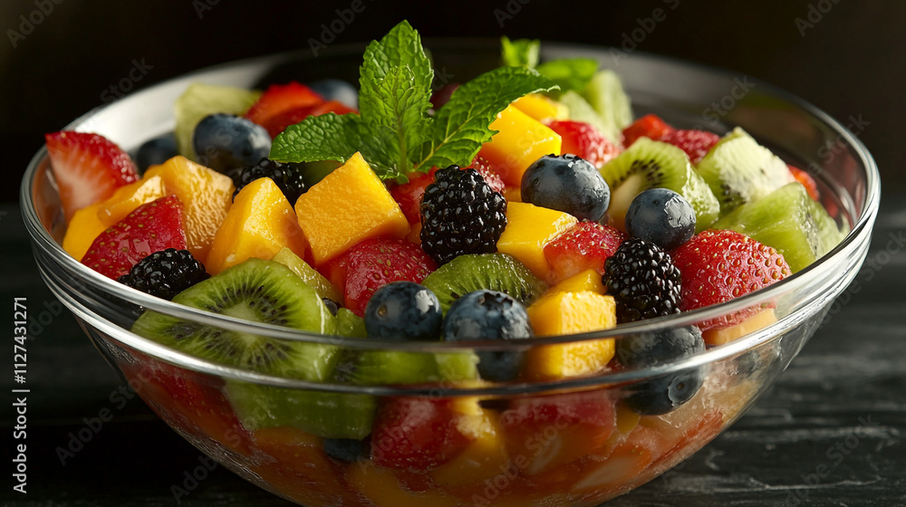 Delicious Fresh Fruit Salad Bowl Mango Kiwi Strawberry Blueberry Blackberry Delicious Fresh Fruit Salad Bowl Mango Kiwi Strawberry Blueberry Blackberry