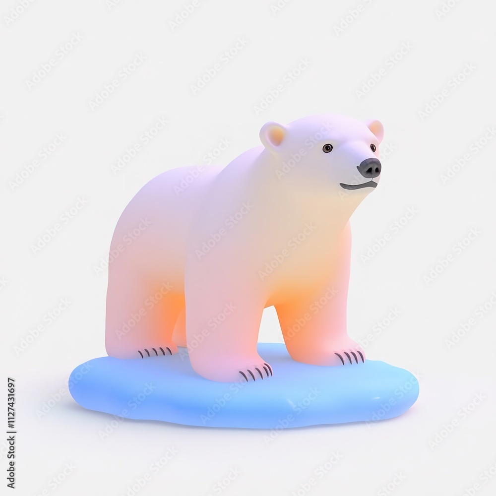 3d rendering of polar bear standing on tiny ice floe studio lighting highlighting melting ice caps and global warming 3d rendering of polar bear standing on tiny ice floe studio lighting highlighting melting ice caps and global warming