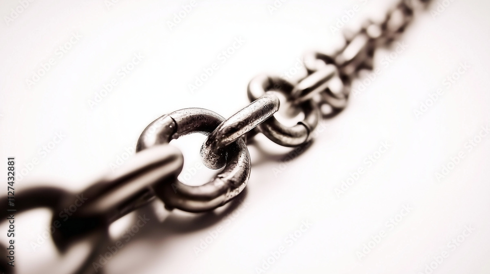 Fototapeta premium Stainless steel chain isolated on a white background