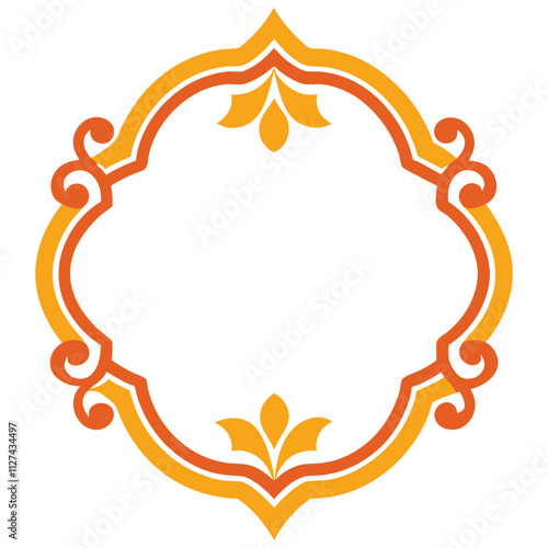 Decorative Frame Border Design with Ornament, Easily Editable Vector File