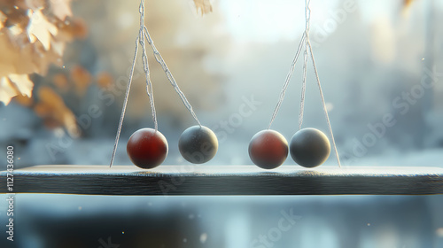 Coaching and success - cause and effect relationship. a newton cradle metaphor showing how coaching results in success. it initiates success. illustration. Momentum. Illustration