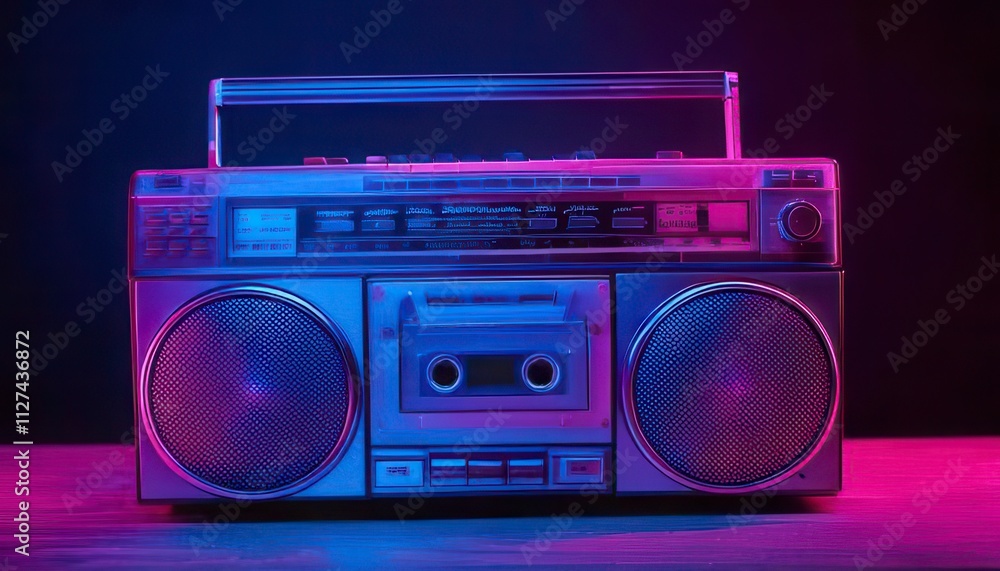 Fototapeta premium Vintage boombox. Generated image