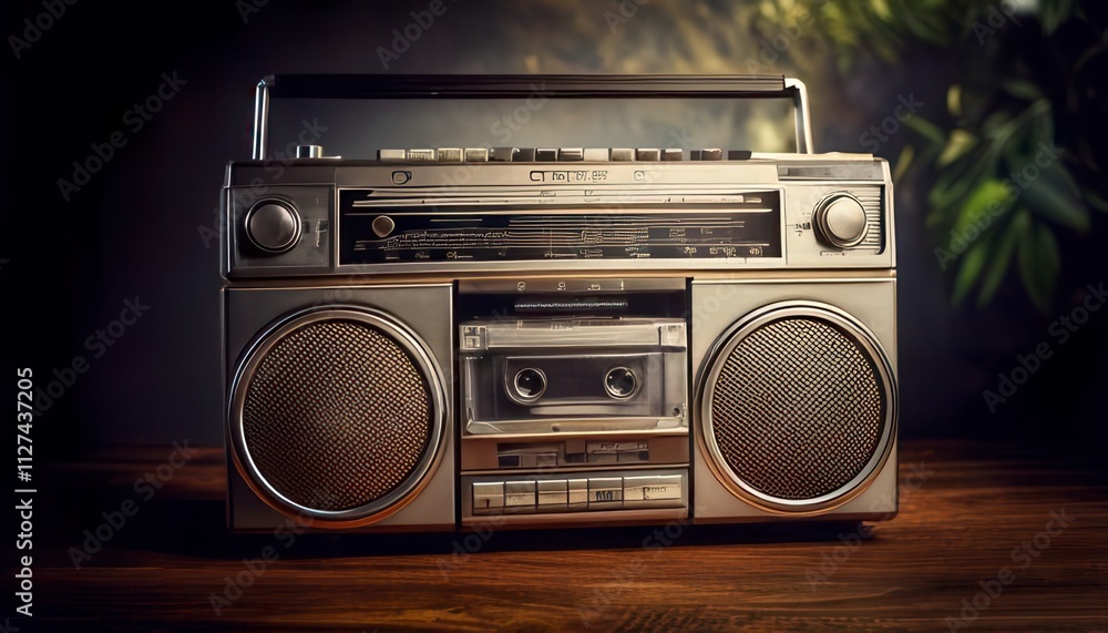 Obraz premium Vintage boombox. Generated image