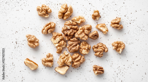 Healthy Walnuts Scattered Shelled Walnuts Nutritious Snack Food Photography