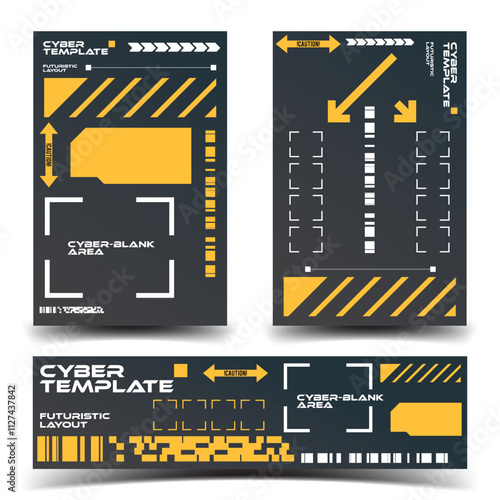 cyberpunk y2k 2000s gaming futuristic icon pattern set collection banner poster template hud for branding decoration decals, 2d illustration rendering vector 