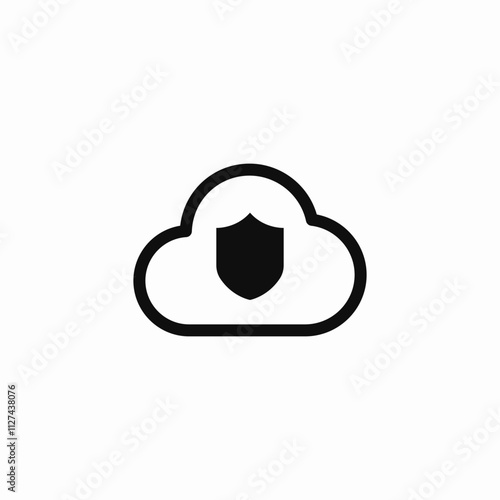 cloud service protection icon sign vector