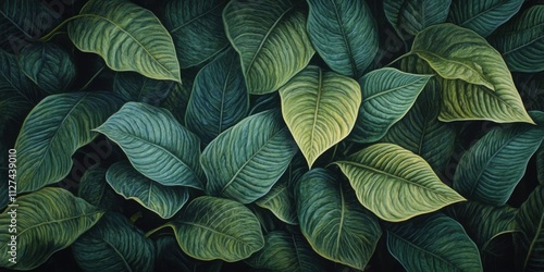 Wallpaper Mural Lush green leaves with intricate vein patterns Torontodigital.ca