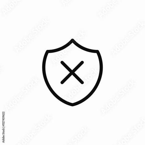 protection turned off shield icon sign vector