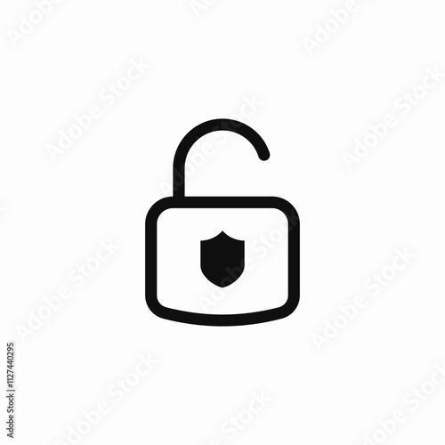unlock protection icon sign vector