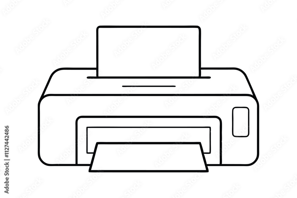 Modern Printer Machine Vector Illustration for Office Technology and Digital Printing Design Modern Printer Machine Vector Illustration for Office Technology and Digital Printing Design