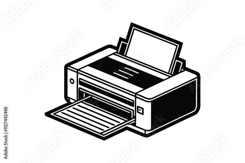 Modern Printer Machine Vector Illustration for Office Technology and Digital Printing Design