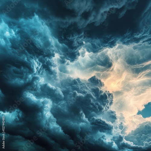 Ominous storm clouds rolling across the sky, creating a sense of nature��s power and intensity.