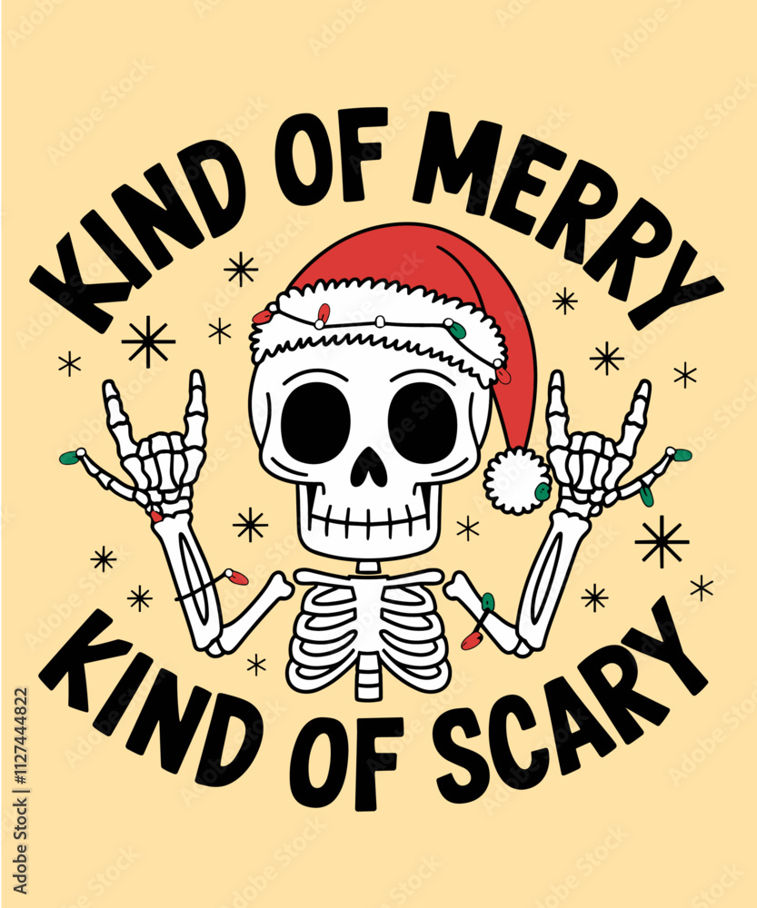 Kind of merry kind of scary, funny illustration Kind of merry kind of scary, funny illustration