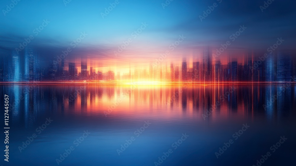 A serene cityscape at dawn with vibrant colors reflecting on calm water, creating a tranquil and picturesque atmosphere. A serene cityscape at dawn with vibrant colors reflecting on calm water, creating a tranquil and picturesque atmosphere.