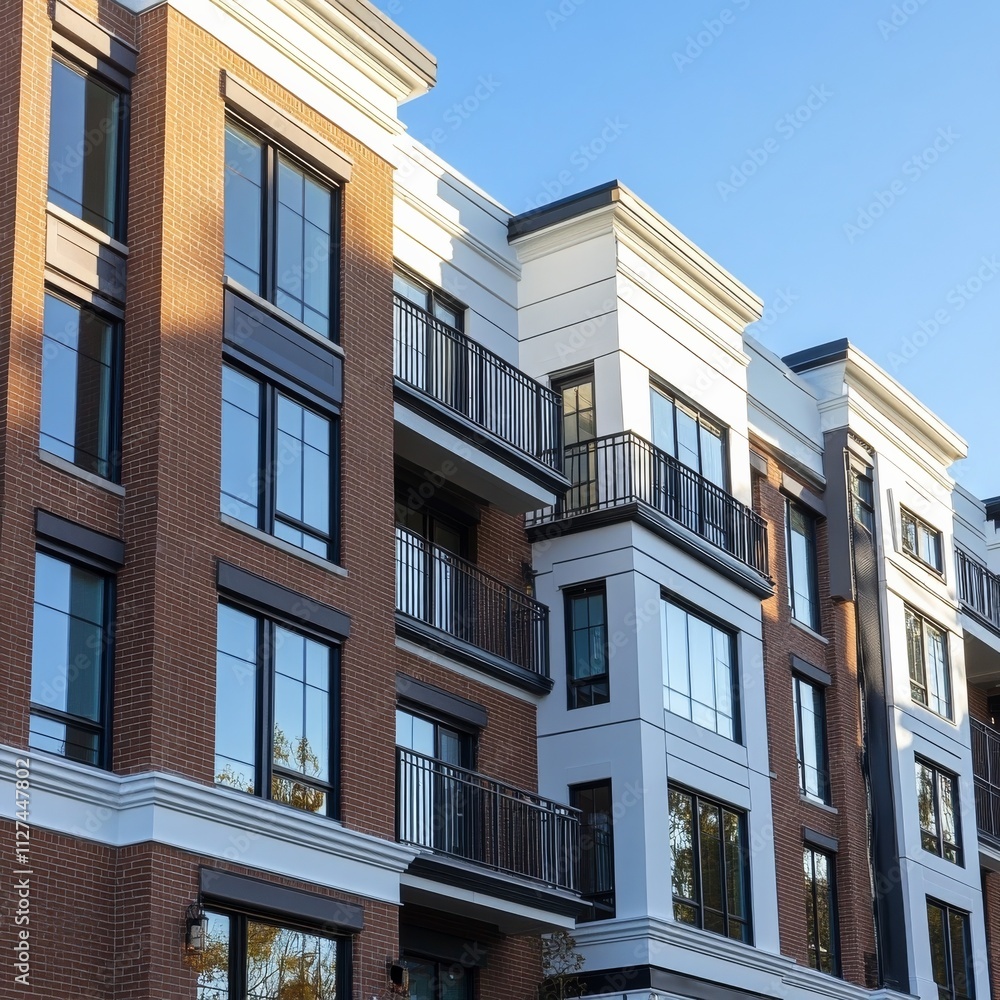New residential buildings with classic design and rounded sections New residential buildings with classic design and rounded sections