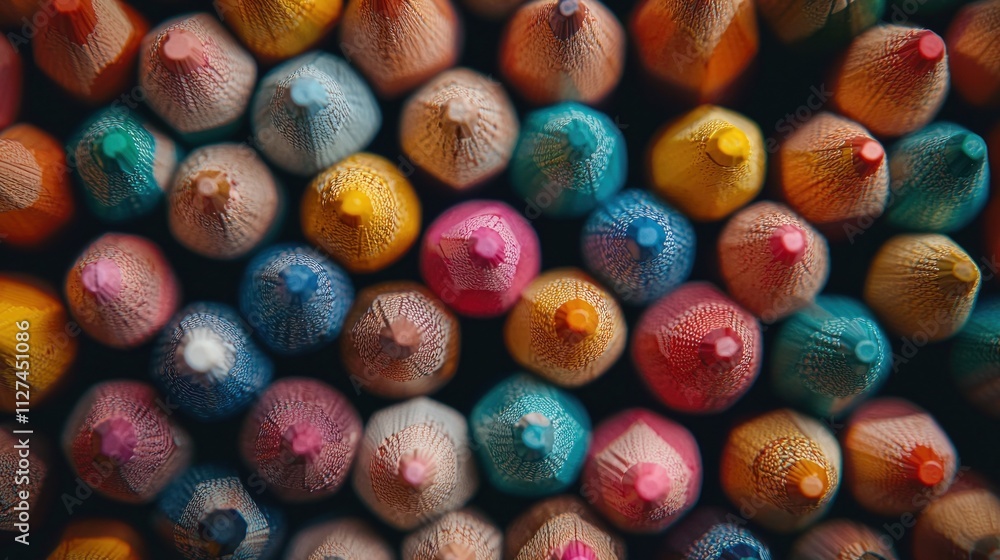 A Colorful Symphony of Pencils: A Macro View of Artistic Tools A Colorful Symphony of Pencils: A Macro View of Artistic Tools