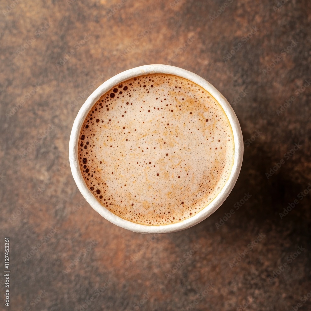 Hot coffee in cup, copy space for text. Hot coffee in cup, copy space for text.