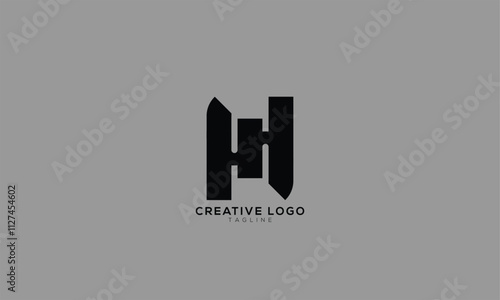 HH III HI IH Abstract initial monogram letter alphabet logo design