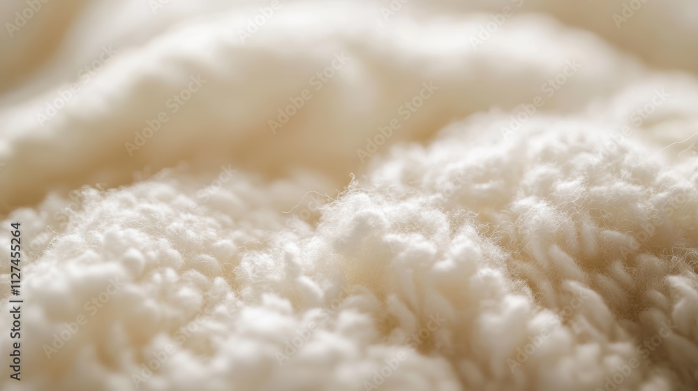 Cozy soft textured white wool fabric closeup for warm winter fashion and interiors Cozy soft textured white wool fabric closeup for warm winter fashion and interiors