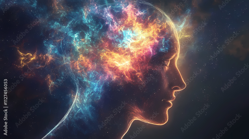 Generative ai - galaxy of the mind. Fractal. Illustration Generative ai - galaxy of the mind. Fractal. Illustration