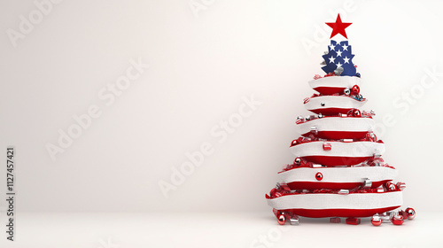 christmas tree with american flag