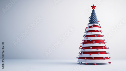 christmas tree with american flag