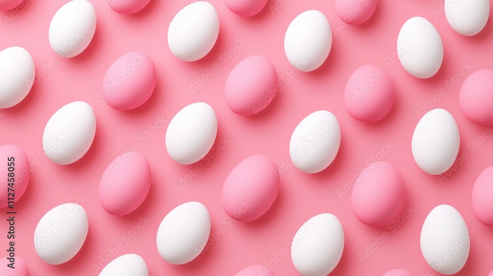 Seamless pink and white egg pattern Seamless pink and white egg pattern