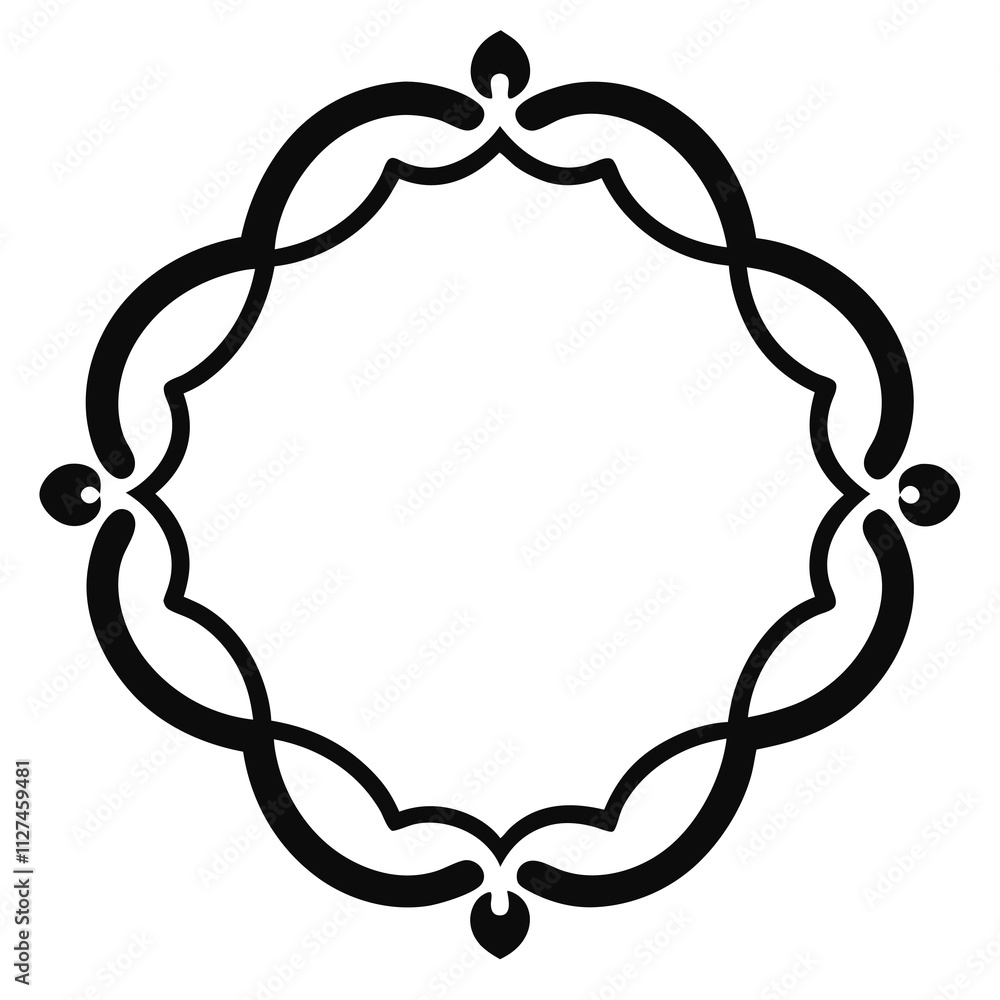 Fototapeta premium Decorative Frame Border Design with Ornament, Easily Editable Vector File