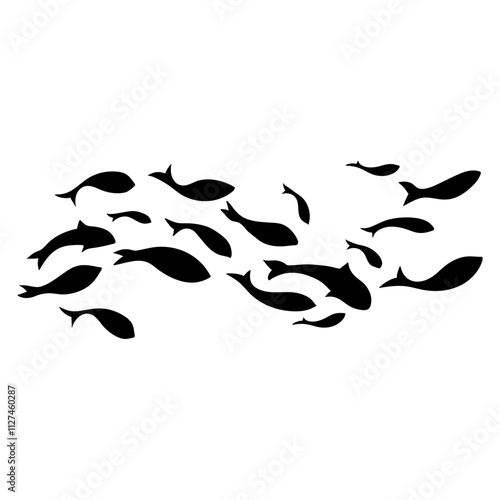 School of fish silhouette 