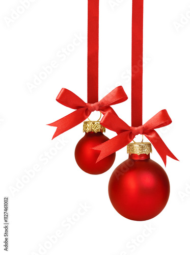 Red Christmas balls in diff...