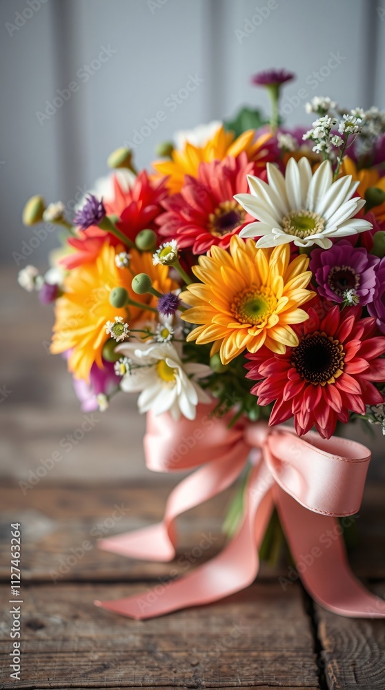 Fototapeta premium Vibrant and Lively Bouquet of Colorful Flowers