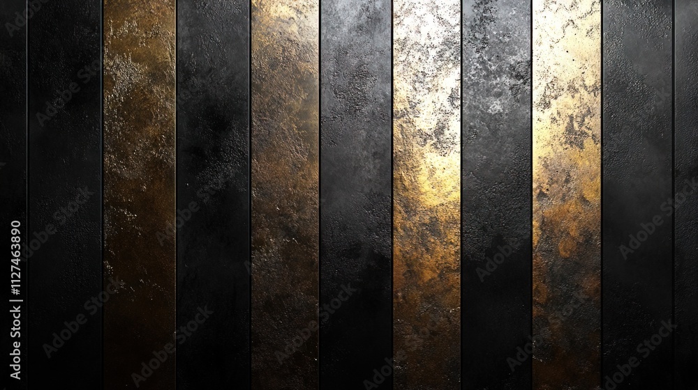 Vertical stripes with a metallic sheen, set against a dark Vertical stripes with a metallic sheen, set against a dark