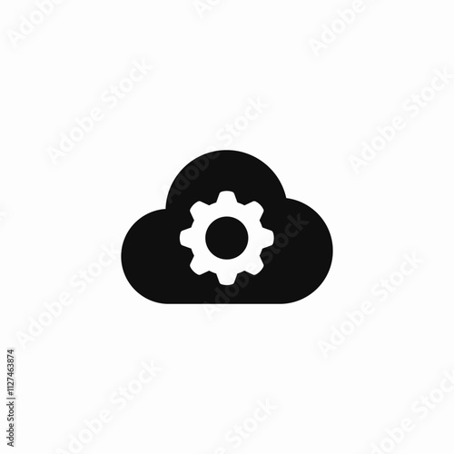 cloud service configuration icon sign vector